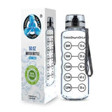 FITAZON 50 oz Clear Sports Water Bottle - High Capacity Hydration