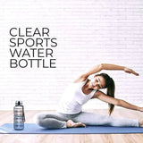 FITAZON 50 oz Clear Sports Water Bottle - High Capacity Hydration