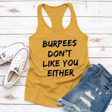 FITAZON Apparel yellow-black text / Small Burpees Don't Like You Either:  Tank for Women