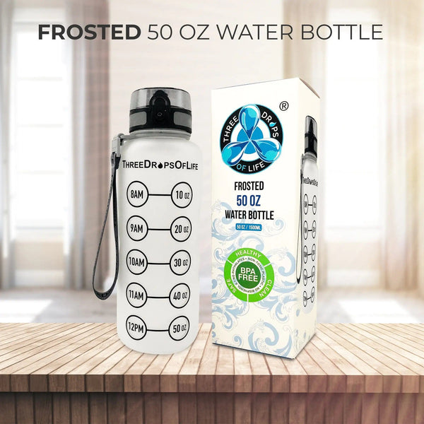 FITAZON Frosted 50oz Sports Water Bottle