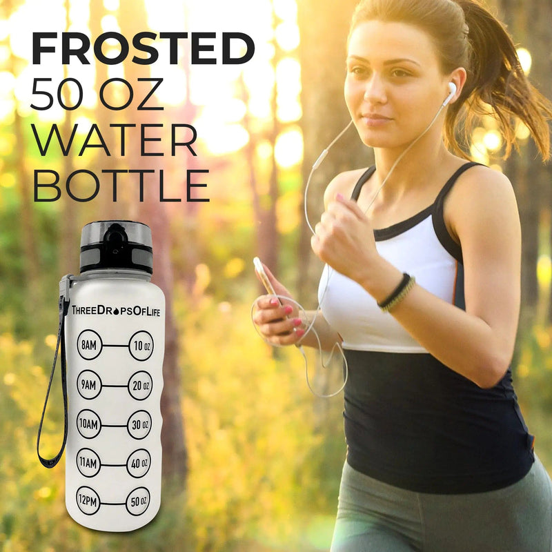 FITAZON Frosted 50oz Sports Water Bottle