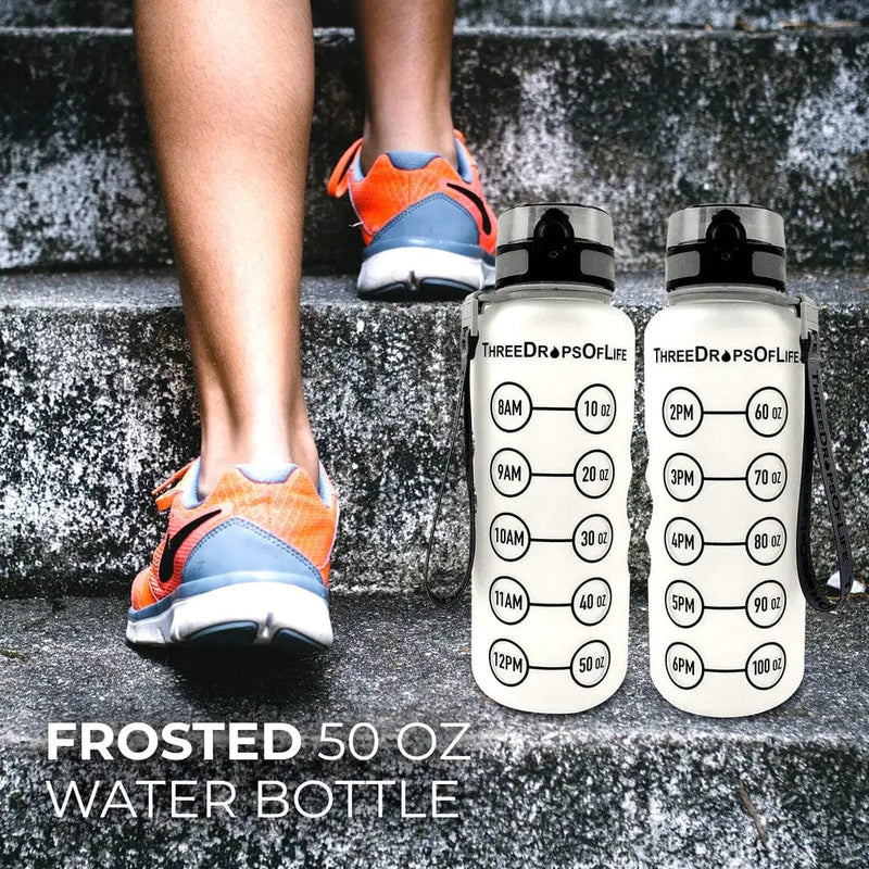 FITAZON Frosted 50oz Sports Water Bottle